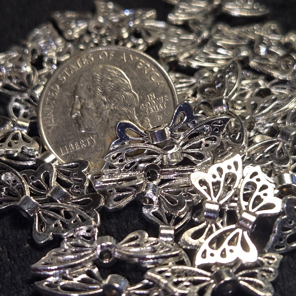 Silver Filigree Butterfly Spacer Findings
